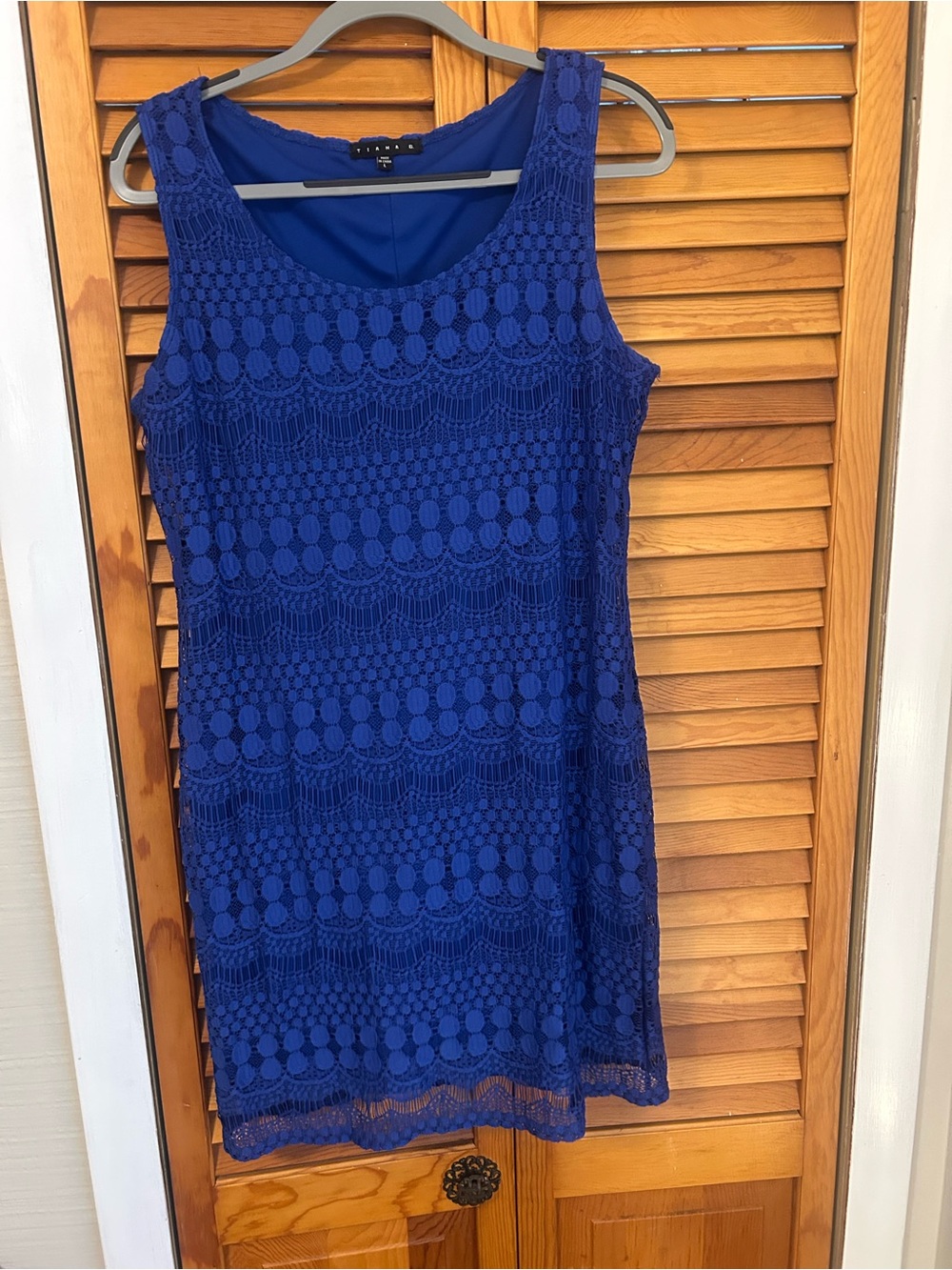 Tiana B. Sleeveless Crochet Lace Mini Dress - Royal Blue